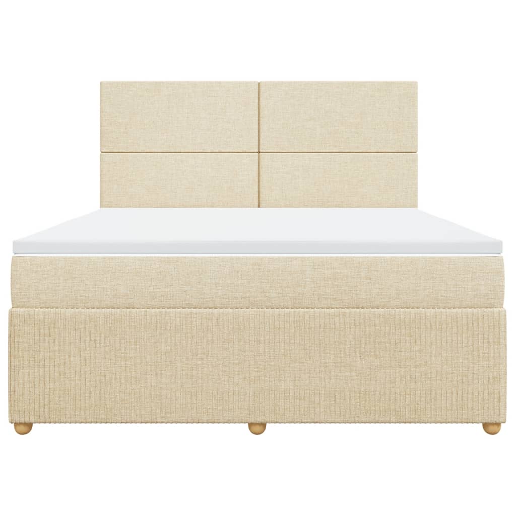 Boxspring met matras stof crèmekleurig 180x200 cm