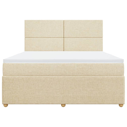 Boxspring met matras stof crèmekleurig 180x200 cm