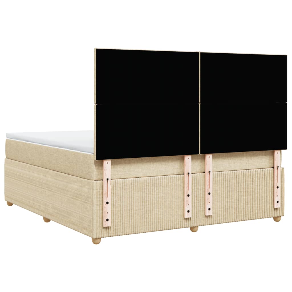 Boxspring met matras stof crèmekleurig 180x200 cm
