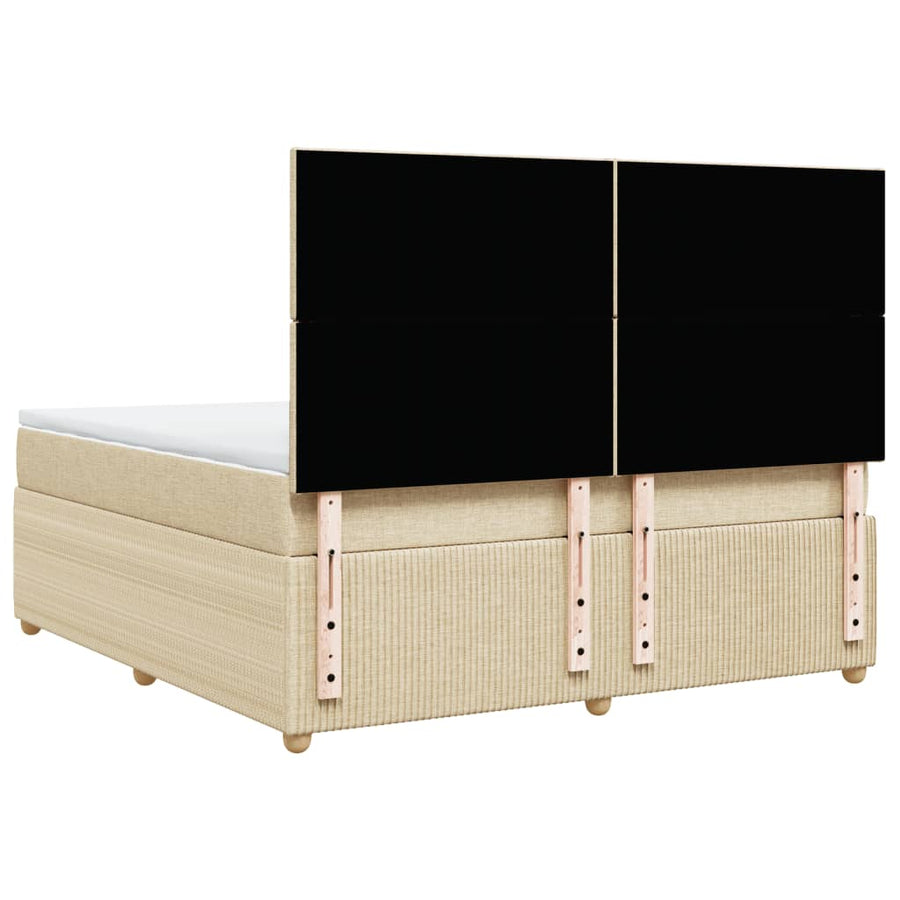 Boxspring met matras stof crèmekleurig 180x200 cm