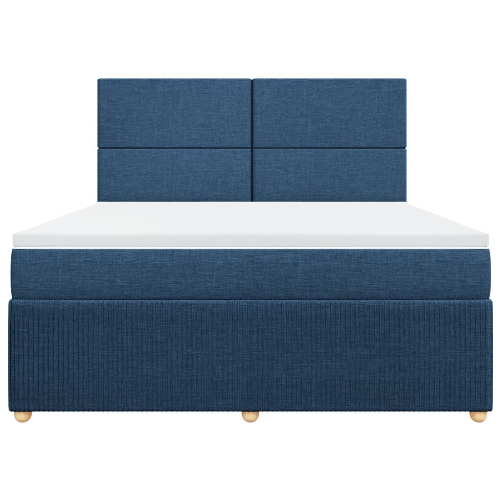 Boxspring met matras stof blauw 180x200 cm