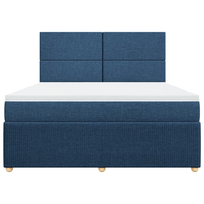 Boxspring met matras stof blauw 180x200 cm