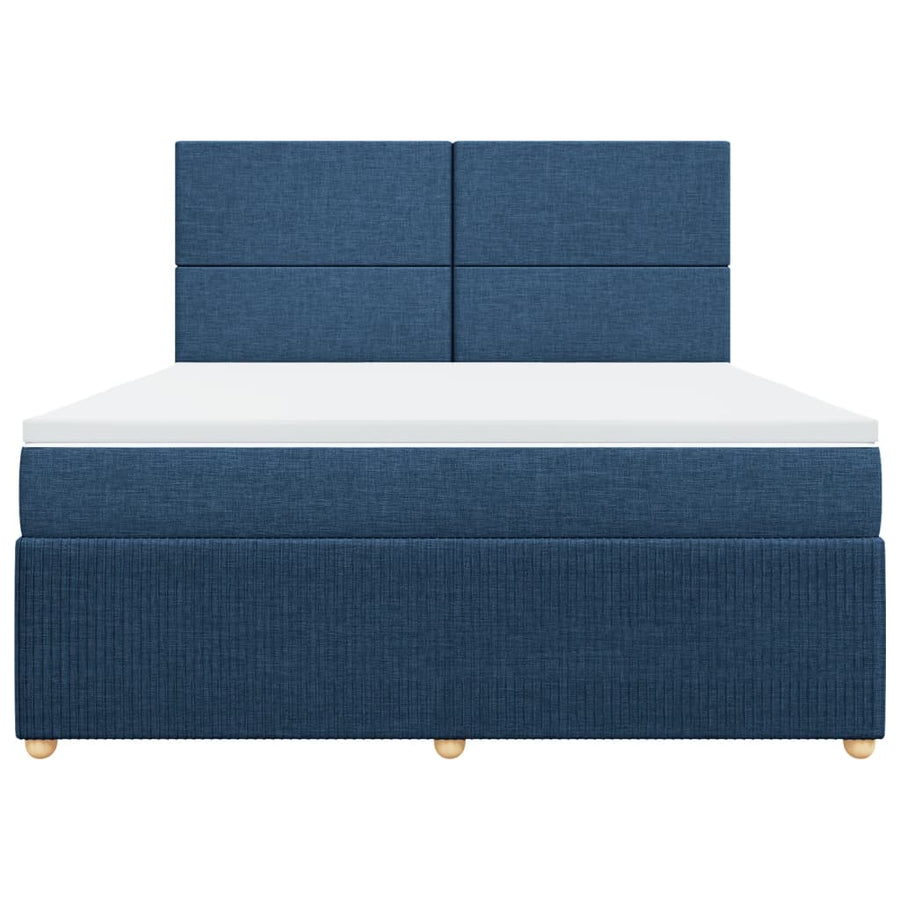 Boxspring met matras stof blauw 180x200 cm