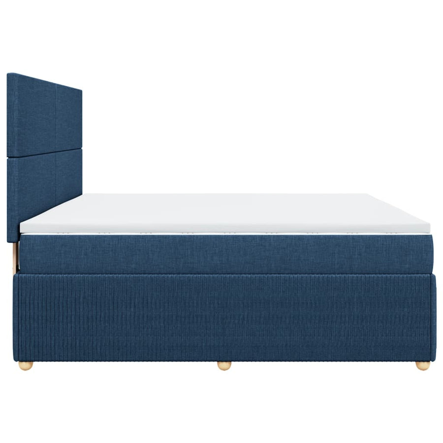 Boxspring met matras stof blauw 180x200 cm