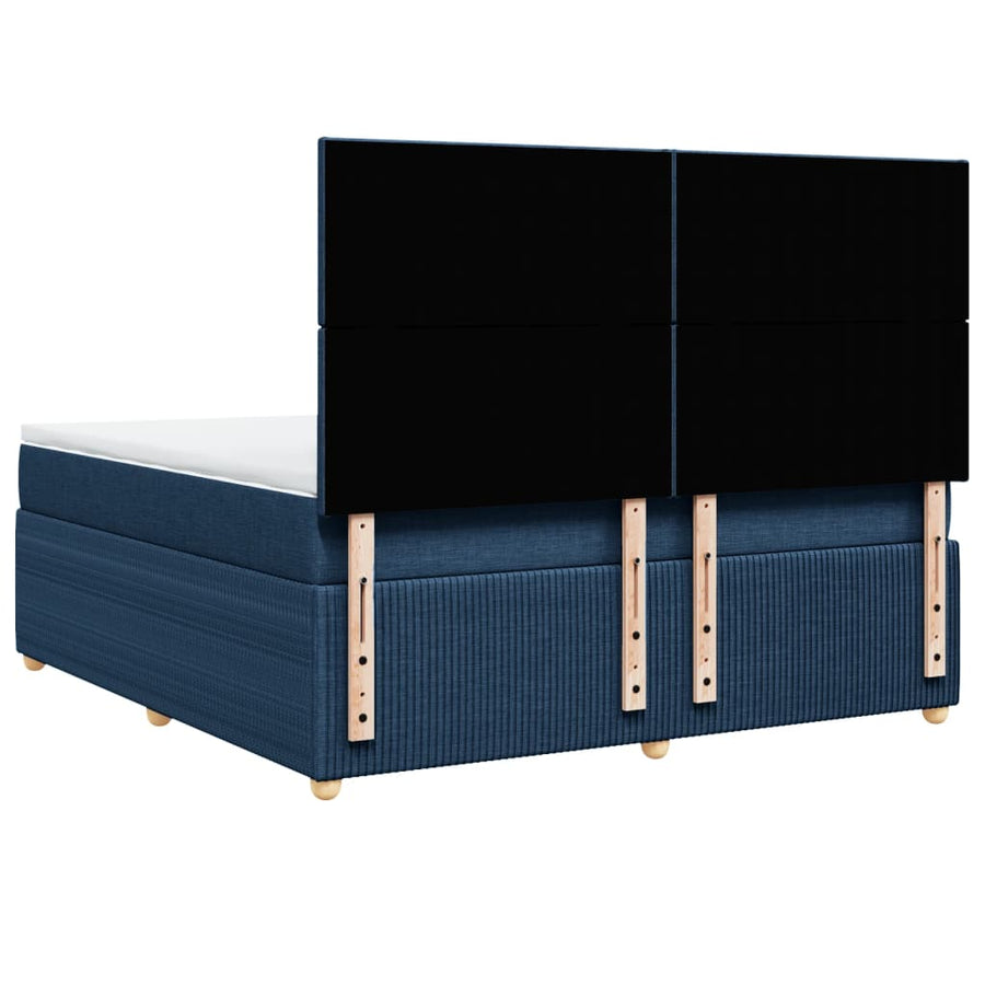 Boxspring met matras stof blauw 180x200 cm