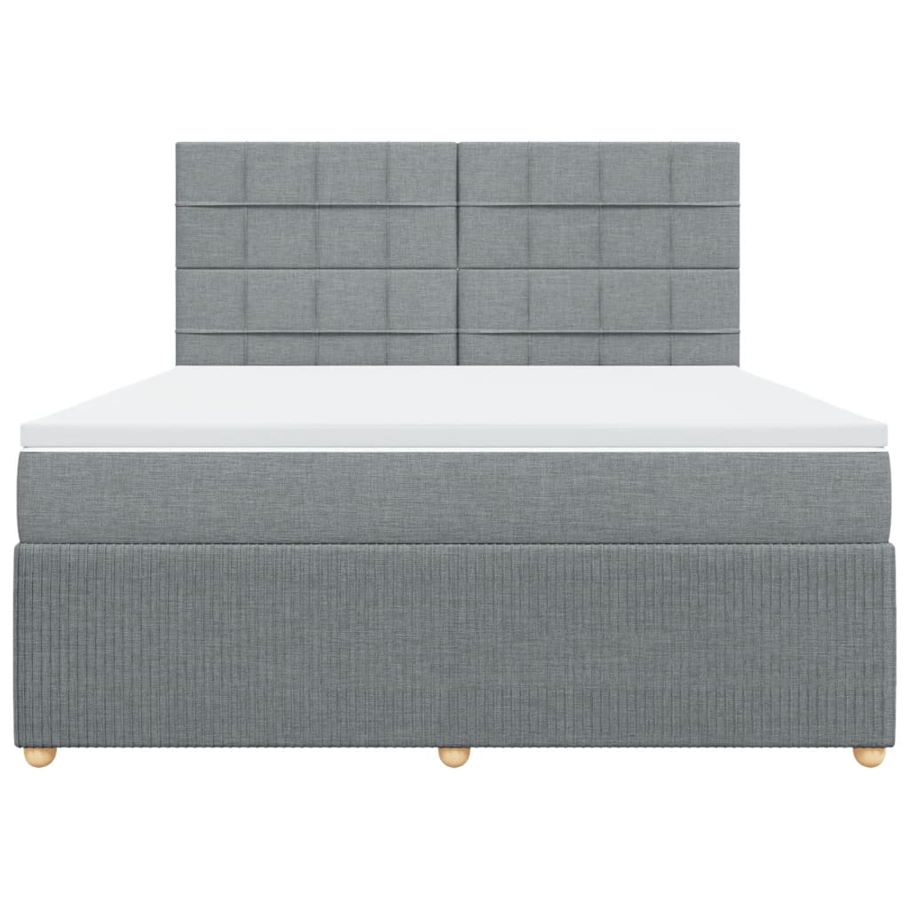 Boxspring met matras stof lichtgrijs 180x200 cm