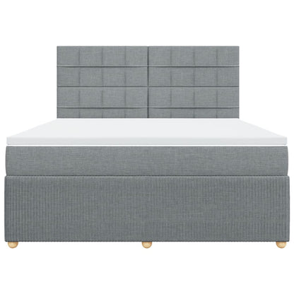 Boxspring met matras stof lichtgrijs 180x200 cm