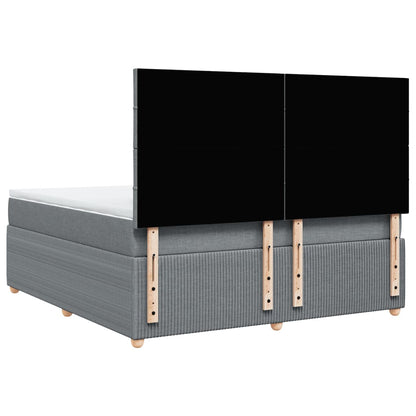 Boxspring met matras stof lichtgrijs 180x200 cm