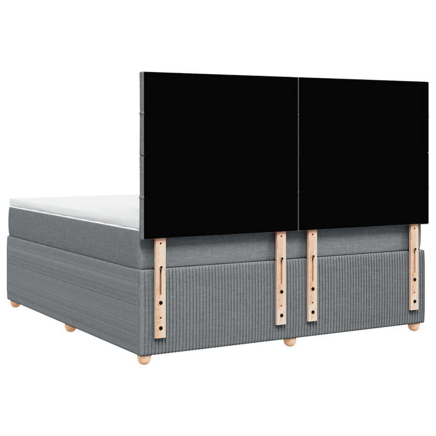 Boxspring met matras stof lichtgrijs 180x200 cm