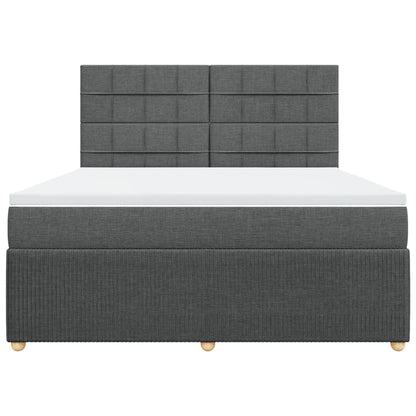 Boxspring met matras stof donkergrijs 180x200 cm