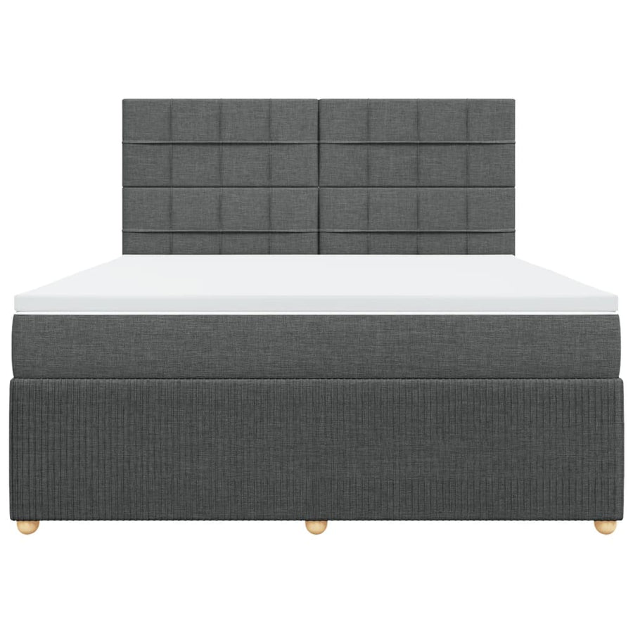 Boxspring met matras stof donkergrijs 180x200 cm