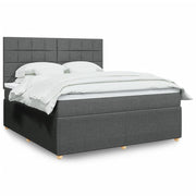 Boxspring met matras 180x200 cm donkergrijs