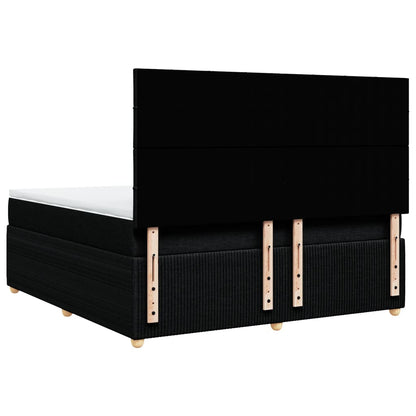 Boxspring met matras stof zwart 180x200 cm