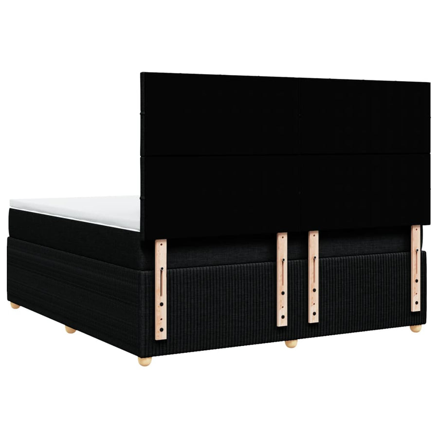 Boxspring met matras stof zwart 180x200 cm