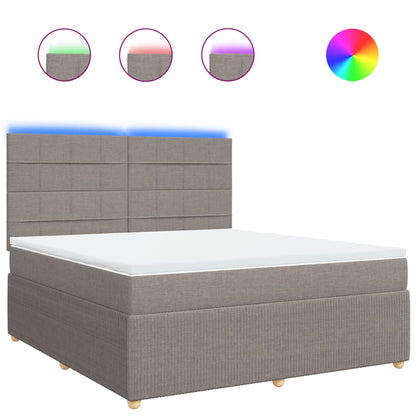 Boxspring met matras stof taupe 180x200 cm