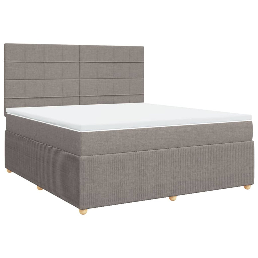 Boxspring met matras stof taupe 180x200 cm