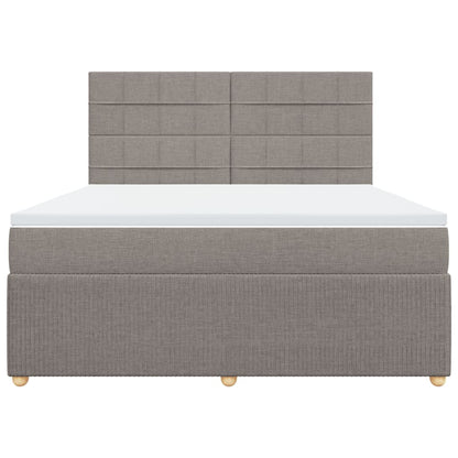 Boxspring met matras stof taupe 180x200 cm