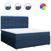 Boxspring met matras stof blauw 180x200 cm