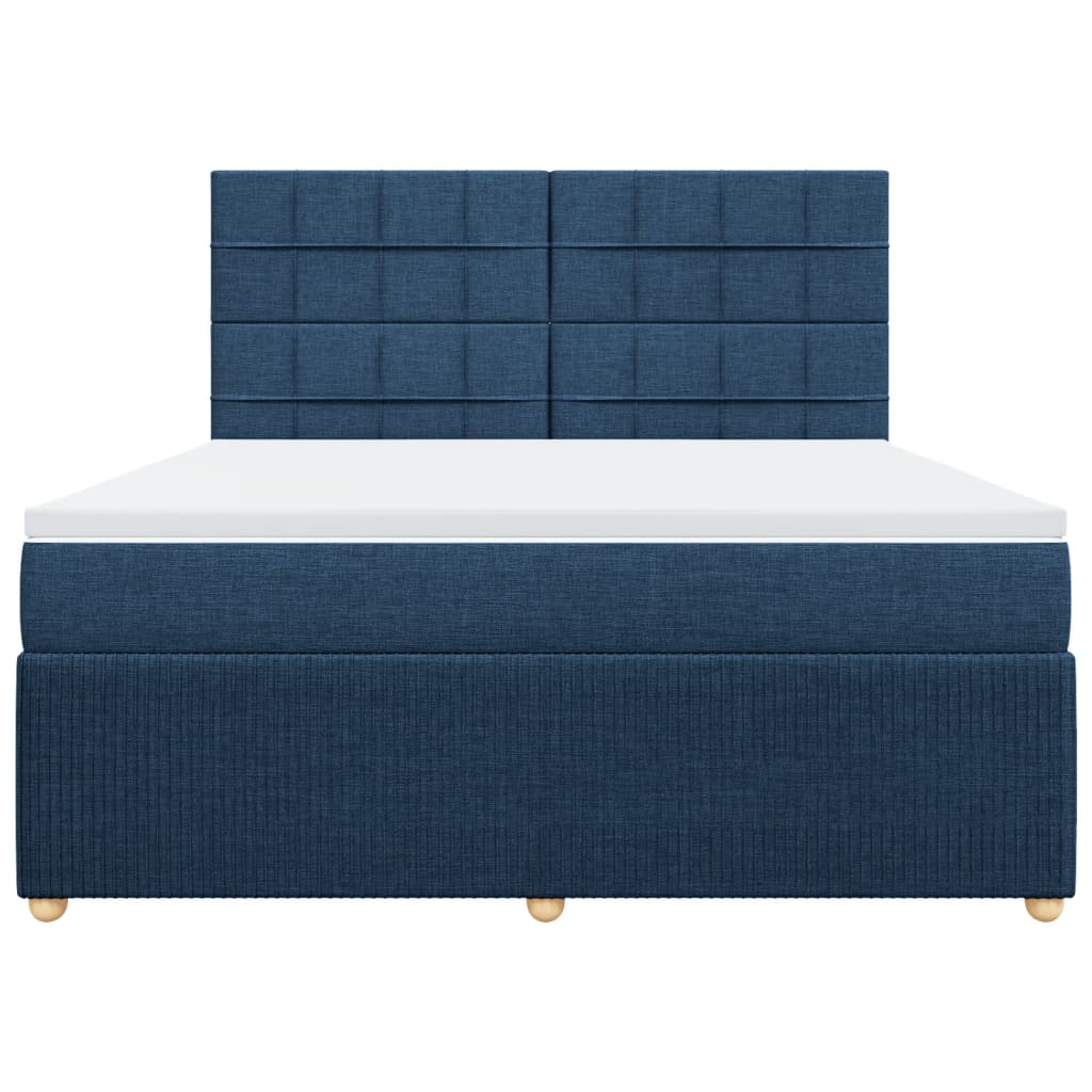 Boxspring met matras stof blauw 180x200 cm