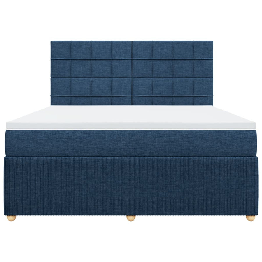 Boxspring met matras stof blauw 180x200 cm