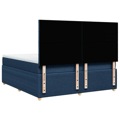 Boxspring met matras stof blauw 180x200 cm