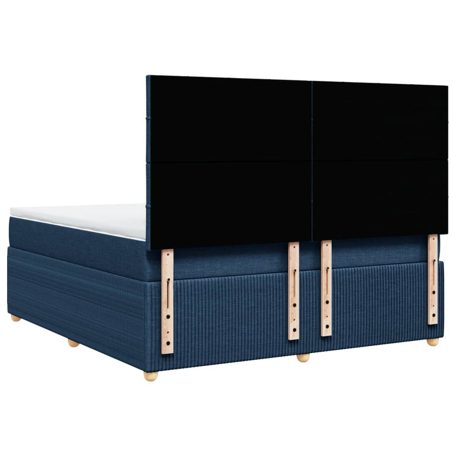 Boxspring met matras stof blauw 180x200 cm