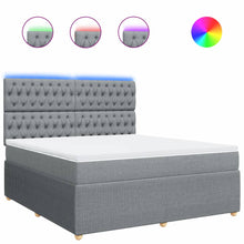 Boxspring met matras stof lichtgrijs 180x200 cm