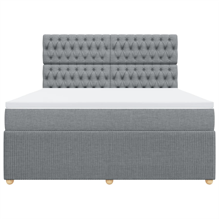 Boxspring met matras stof lichtgrijs 180x200 cm