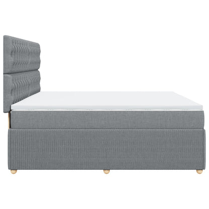 Boxspring met matras stof lichtgrijs 180x200 cm