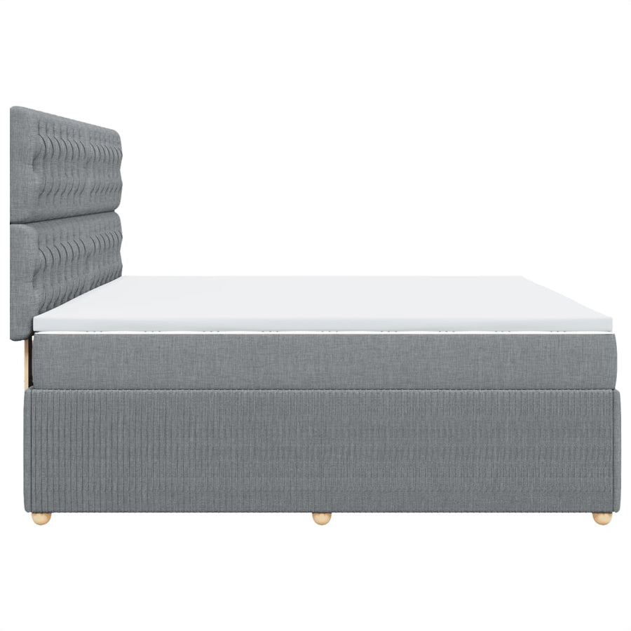 Boxspring met matras stof lichtgrijs 180x200 cm