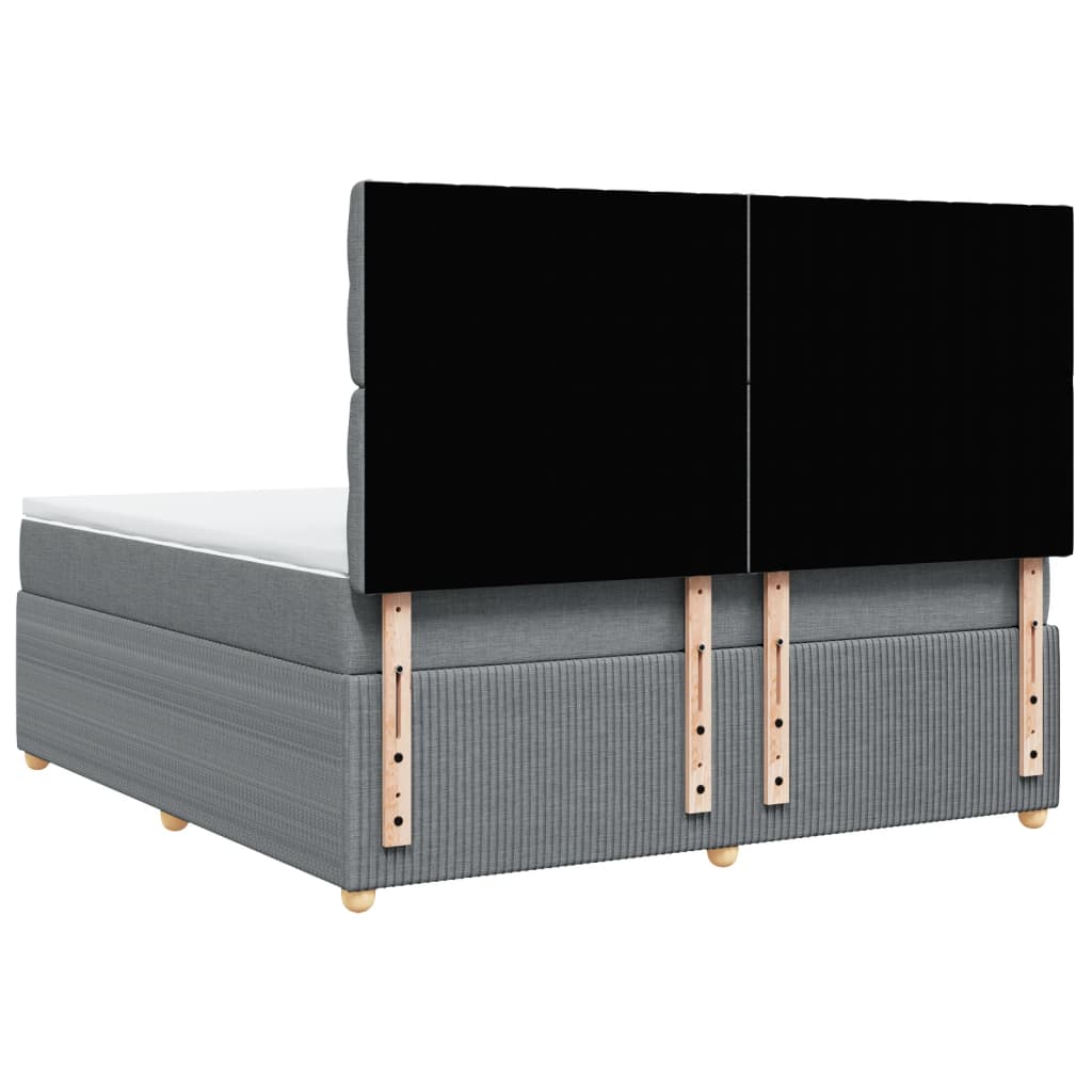 Boxspring met matras stof lichtgrijs 180x200 cm