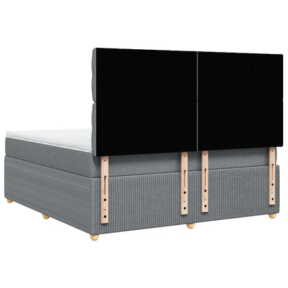 Boxspring met matras stof lichtgrijs 180x200 cm