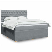 Boxspring 180x200 cm lichtgrijs pocketveringmatras