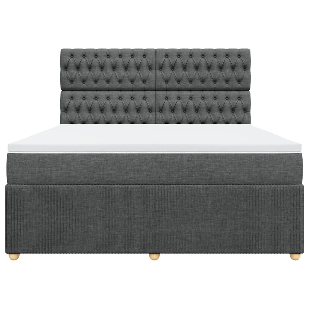 Boxspring met matras stof donkergrijs 180x200 cm