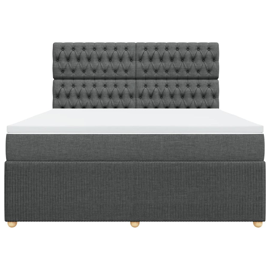 Boxspring met matras stof donkergrijs 180x200 cm