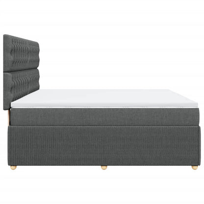 Boxspring met matras stof donkergrijs 180x200 cm