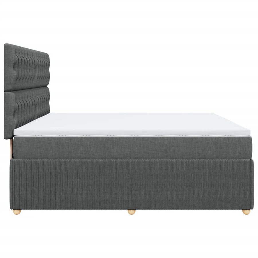 Boxspring met matras stof donkergrijs 180x200 cm