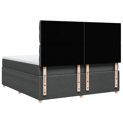 Boxspring met matras stof donkergrijs 180x200 cm