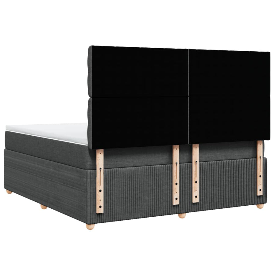 Boxspring met matras stof donkergrijs 180x200 cm