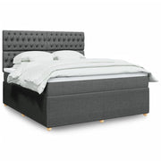 Boxspring met matras 180x200 cm donkergrijs