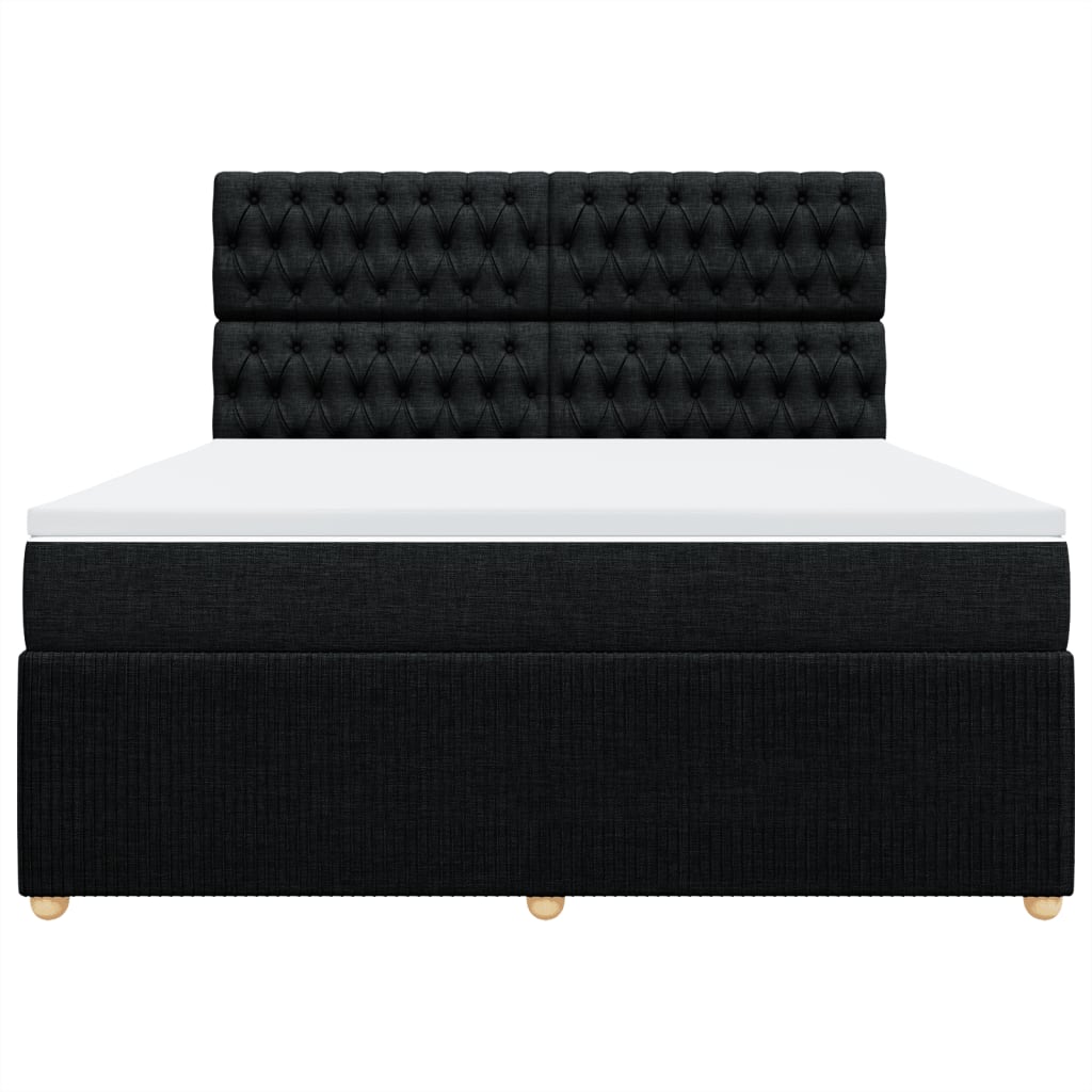 Boxspring met matras stof zwart 180x200 cm