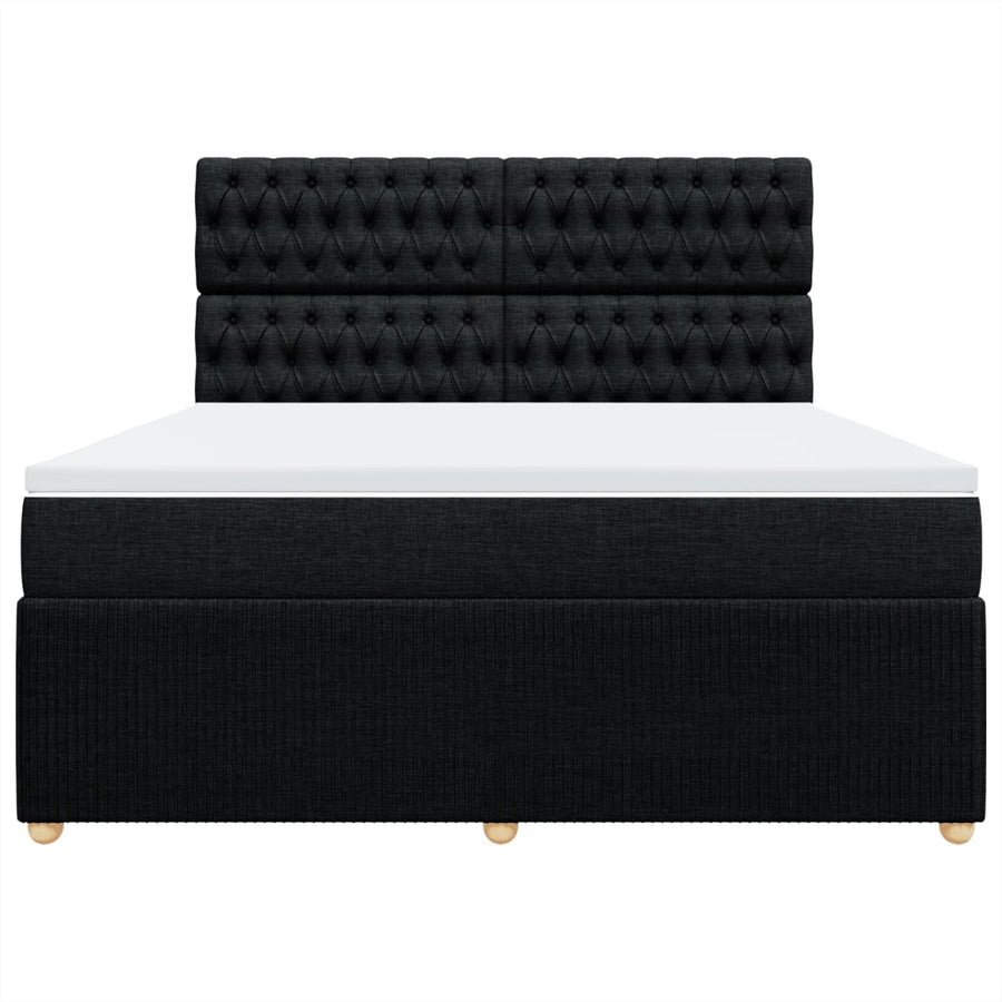 Boxspring met matras stof zwart 180x200 cm