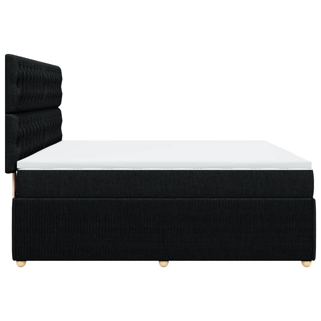 Boxspring met matras stof zwart 180x200 cm