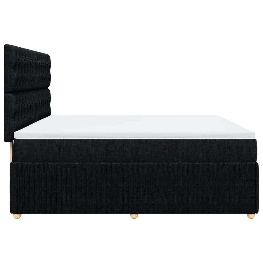 Boxspring met matras stof zwart 180x200 cm