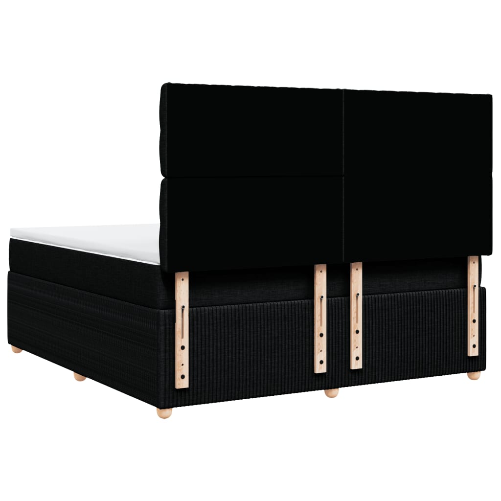 Boxspring met matras stof zwart 180x200 cm