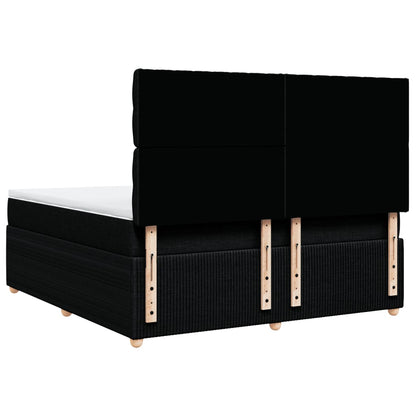 Boxspring met matras stof zwart 180x200 cm