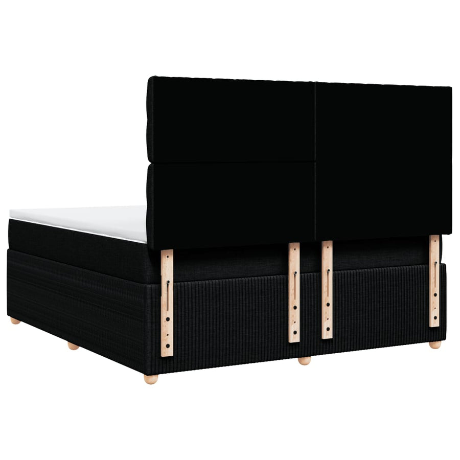 Boxspring met matras stof zwart 180x200 cm