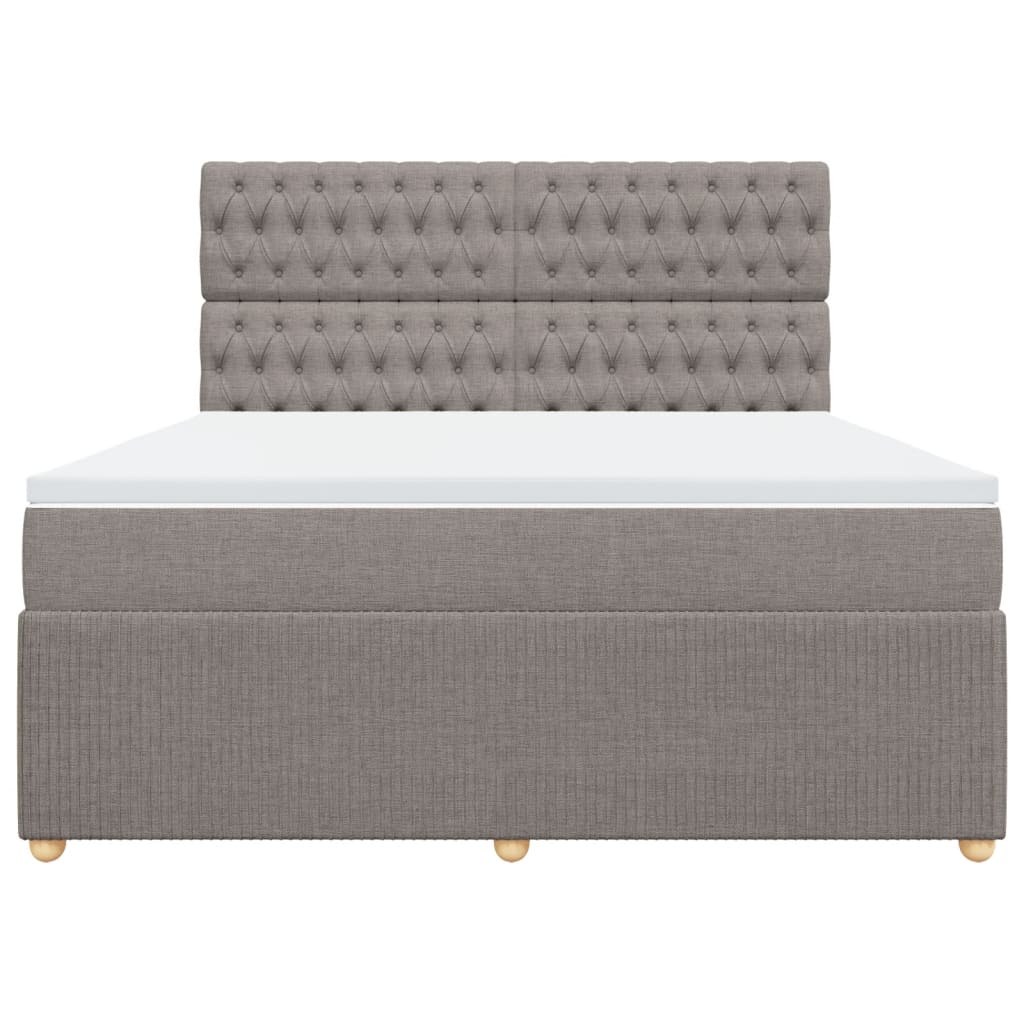Boxspring met matras stof taupe 180x200 cm