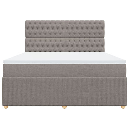 Boxspring met matras stof taupe 180x200 cm