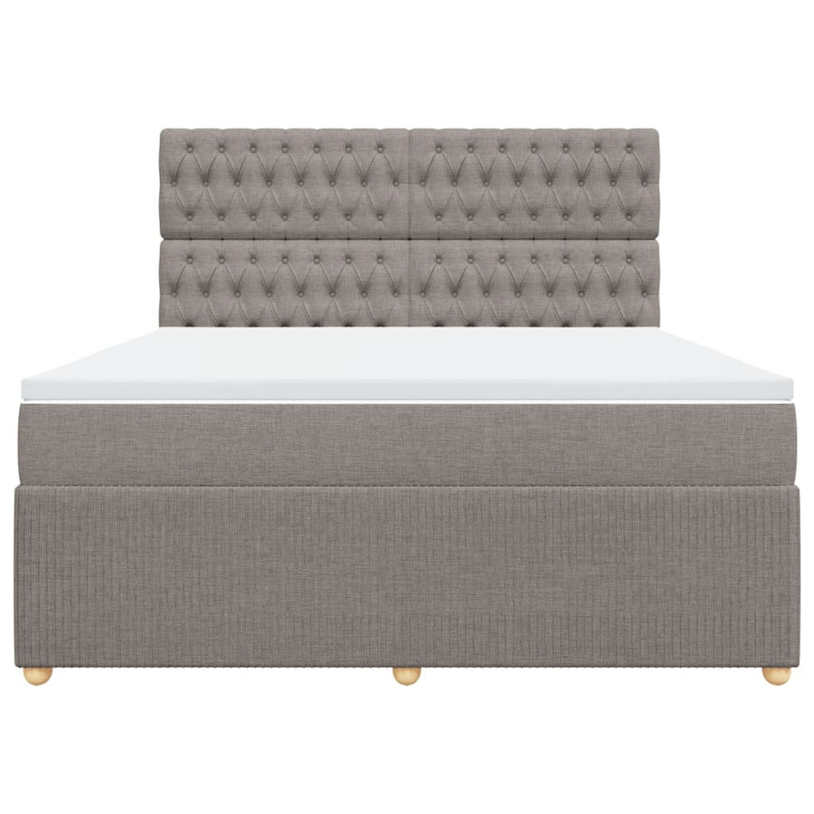 Boxspring met matras stof taupe 180x200 cm